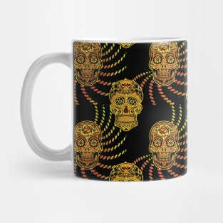 Halloween Sugar Skulls on Party Swirls Mug